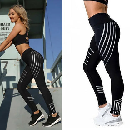 Kaminsky New Woman Fitness Leggings: High Elastic Shine Workout Pants